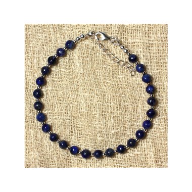 Bracelet Argent 925 et Pierre Lapis Lazuli 4mm 