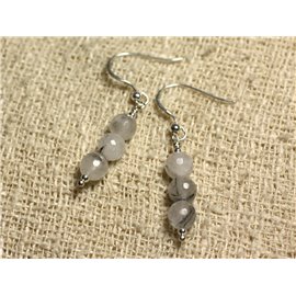 925 Silver Earrings - Faceted Tourmaline Quartz 6mm 