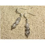 Boucles d'Oreilles Argent 925 - Quartz Tourmaline Facetté 6mm 