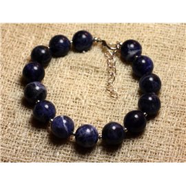 Bracelet 925 Silver and Stone - Sodalite 10mm 