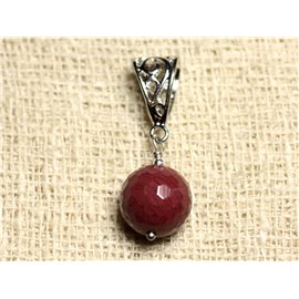 Semi Precious Stone Pendant - Faceted Mokaite Jasper 12mm 