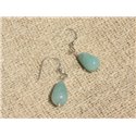 Boucles d'Oreilles Argent 925 - Amazonite Gouttes 12x8mm 