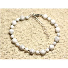 Bracciale Argento 925 e Pietra - Howlite 4 e 6mm 