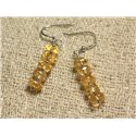 Boucles d'Oreilles Argent 925 - Citrine Rondelles Facettées 8x5mm 