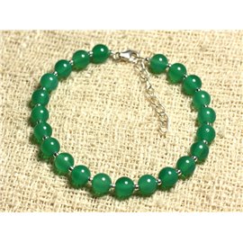 Bracciale in Argento 925 e Pietra - Onice Verde 6mm