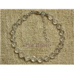 Bracelet Argent 925 et Pierre - Cristal de Roche Facetté 6mm 