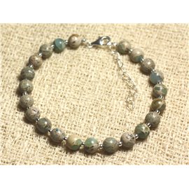 Armband 925 Silber und Stein - Aqua Terra Jasper 6mm