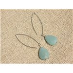 Boucles d'Oreilles Argent 925 - Amazonite Gouttes 18x13mm 