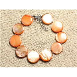 Bracciale Argento 925 e Madreperla Palette 15mm Arancio 