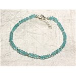 Bracelet Argent 925 et Pierre - Apatite Rondelles Facettées 3mm 