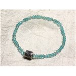 Bracelet Argent 925 et Pierre - Apatite Rondelles Facettées 3mm 