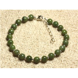 Bracelet 925 Silver and Stone - Jade Nephrite Canada 6mm 