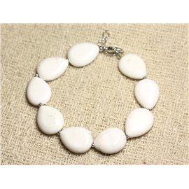 Bracciale Argento 925 e Pietra - Gocce di Magnesite 18mm 