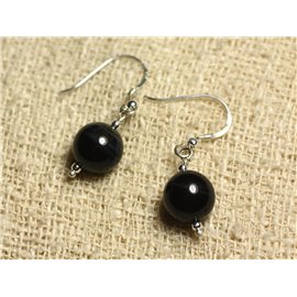 925 Sterling Silver Earrings - Falcon Eye 10mm 