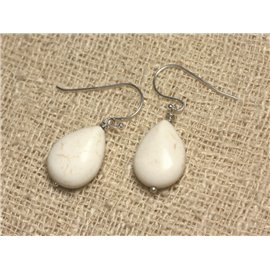 925 Silver and 18mm Magnesite Drop Earrings 