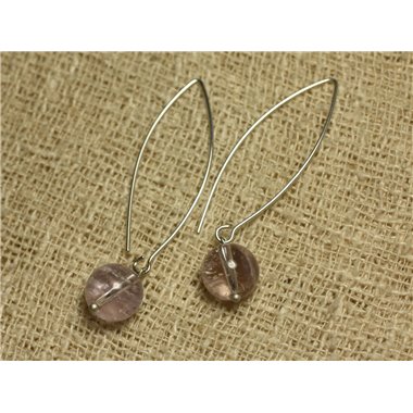 Boucles d'Oreilles Argent 925 Améthyste Lavande 10mm 