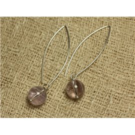 Boucles d'Oreilles Argent 925 Améthyste Lavande 10mm 