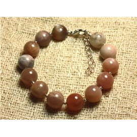 Bracelet 925 Silver and Stone - Sunstone 10mm 