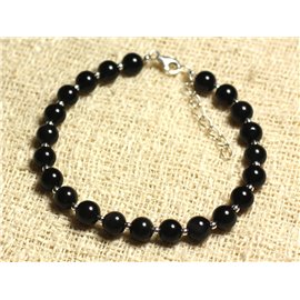 Bracelet 925 Silver and Stone - Rainbow Obsidian 6mm