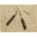 Boucles d'Oreilles Argent 925 - Unakite Rondelles 4x2mm 