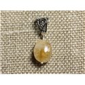 Collier Pendentif Pierre - Citrine Olive Facettée 16mm N7 