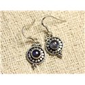 BO210 - Boucles d'Oreilles Argent 925 et Pierre - Labradorite Ronds 6mm 