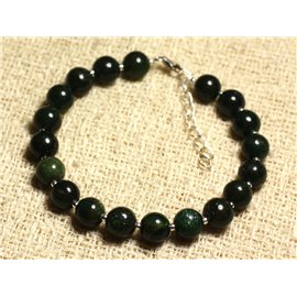 Armband Zilver 925 en halfedelsteen - Groene jade 8mm