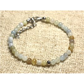 Bracelet Silver 925 and semi precious stone Aquamarine 4mm 