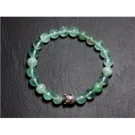 Pulsera Buda y Piedra Semipreciosa - Fluorita Verde 8mm 