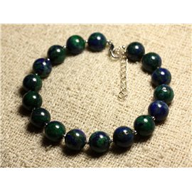 Bracciale Argento 925 e pietra semipreziosa - Chrysocolla 10mm 