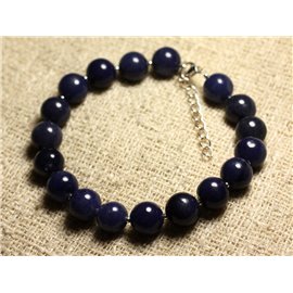 Bracciale Argento 925 e pietra semipreziosa - Avventurina blu 10mm 