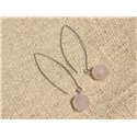 Boucles d'Oreilles Argent 925 et Pierre - Quartz Rose Boules Facettées 10mm 