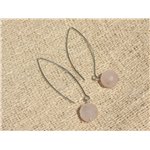 Boucles d'Oreilles Argent 925 et Pierre - Quartz Rose Boules Facettées 10mm 