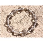 Bracelet Argent 925 et Pierre - Quartz Cristal de Roche 10mm 