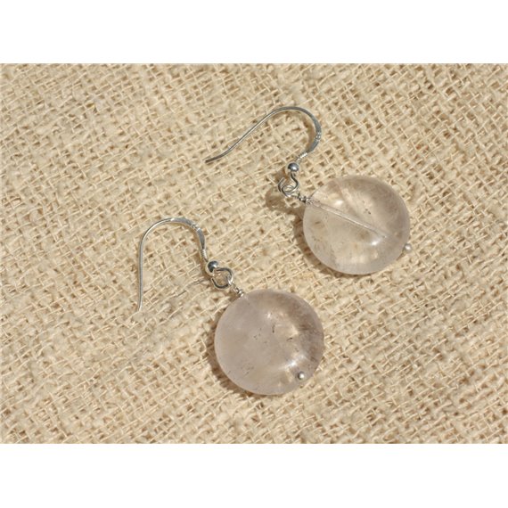 Boucles d'Oreilles Argent 925 - Améthyste Palets 16mm 