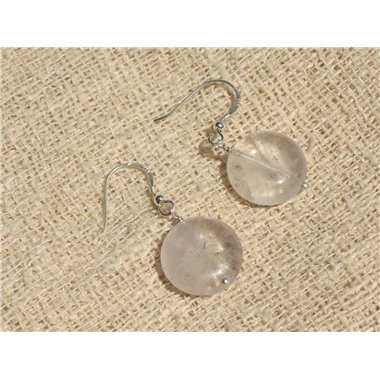 Boucles d'Oreilles Argent 925 - Améthyste Palets 16mm 