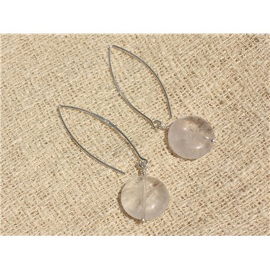 Boucles d'Oreilles Argent 925 - Améthyste Palets 16mm 