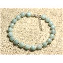 Bracelet Argent 925 et Pierre - Amazonite 6mm