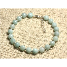 Pulsera Plata 925 y Piedra - Amazonita 6mm