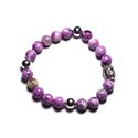 Bracelet Bouddha et Pierre semi précieuse - Sugilite 8mm 