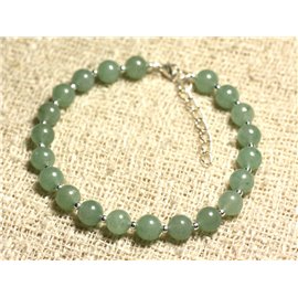 925 Silver and Stone Bracelet - Green Aventurine 6mm