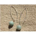 Boucles d'Oreilles Argent 925 - Amazonite 10mm 