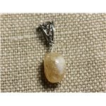 Collier Pendentif Pierre - Citrine Olive Facettée 17mm N2 