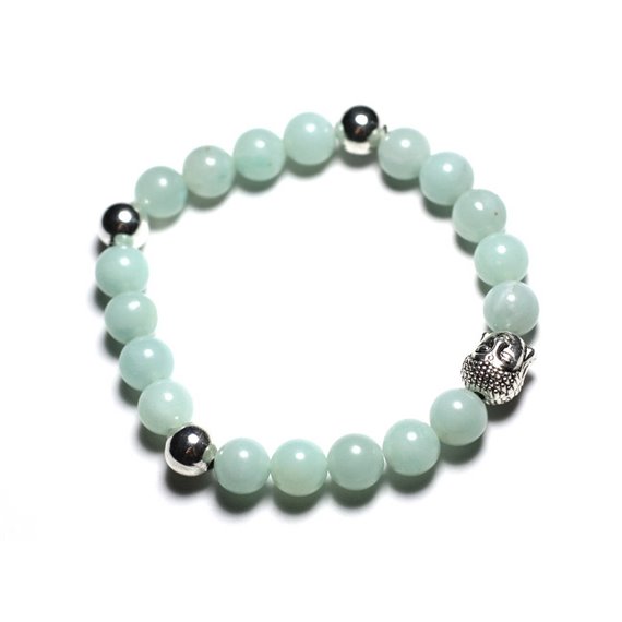 Bracelet Bouddha et Pierre semi précieuse - Amazonite 