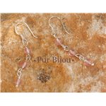 Boucles d'Oreilles Quartz cerise Argent 925 