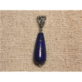 Halbedelsteinanhänger - Lapislazuli Runder Tropfen 30x12mm 