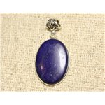 N31 - Pendentif Argent 925 et Pierre - Lapis Lazuli Ovale 29x21mm 