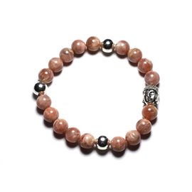 Buddha Armband und Halbedelstein - Sonnenstein 8mm 