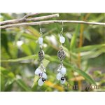 Boucles d'oreilles Triskel Aigue Marine Pierres et Argent 925 