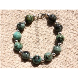 Bracelet 925 Silver and Stone - African Turquoise 10mm 